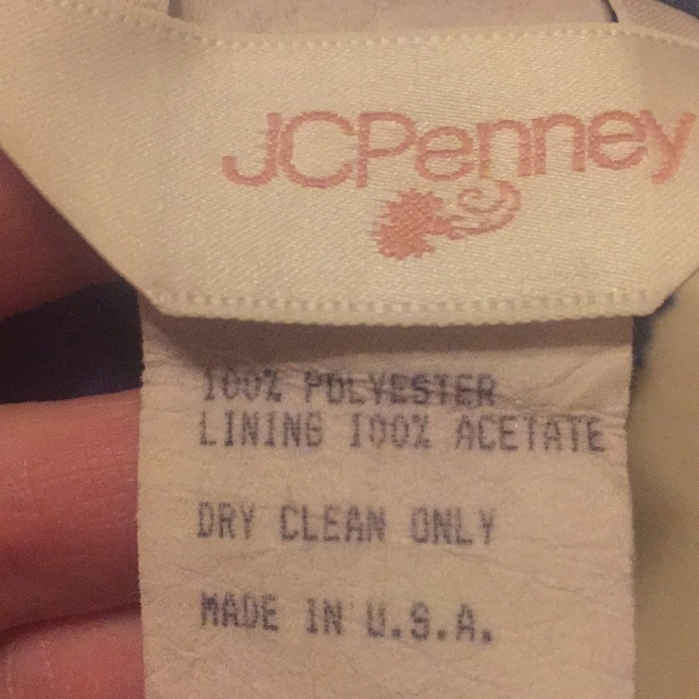 Vintage Blue Lace Pinup Formal Dress Pennys 80s S - Picture 8 of 8